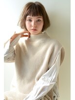 ミラバイグリーン(Mira by green)&nbsp;フレンチボブ×ベージュカラー【似合わせカット】