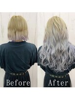 あるじゃんすー 新宿店&nbsp;パープルグレー#シールエクステ#ツートンカラー#小顔ヘア#新宿