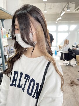 アジールヘア 所沢プロペ通り店(agir hair) インナーミルクティーイルミナカラー10代20代30代