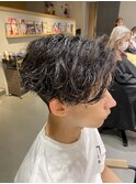 波巻きスパイラル×前下がり×センターパート