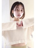 【Lilly】インナーグレージュがボブに映えるシースルーバング