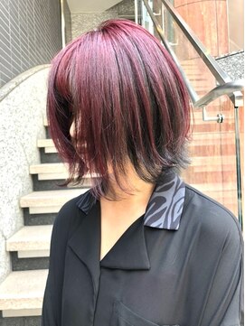 アンドリルム 梅田(&Lillme) ボブレイヤー#レッドカラー#インナーカラー#デザインカラー#梅田