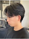 センターパートニュアンスパーマ韓国カルマパーマコンマヘア