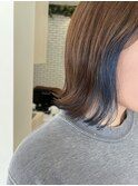 20代30代大人可愛いインナーブリーチあり切りっぱなしボブ