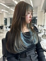 ランテルディ 渋谷(LANTERDIT)&nbsp;ターコイズブルー 透明感カラー インナーカラー レイヤーカット