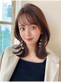 後れ毛が可愛い顔周りレイヤー/ナチュラルアッシュ/顔周り