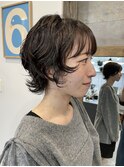 【中目黒】黒髪ショートウルフのニュアンスパーマ♪ウルフパーマ