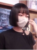 アクセントフェイスボブ ステップカット　ショートボブ/久保田
