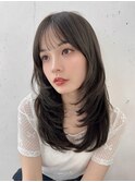 韓国レイヤーカット 似合わせカット 大人ガーリー