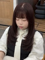 コク 千葉駅西口(COQU)&nbsp;レイヤーカット/ボルドーレッド/顔周りカット