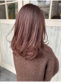 透明感カラーコーラルピンク大人キレイな美シルエットワンカール