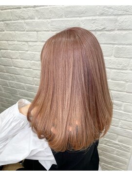 ループ(LOOP) ミディアムボブ×ハイブリーチ×ミルクティーカラー