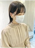 ボブ/カーキグレージュ/大人かわいい/フェザーバング/大宮
