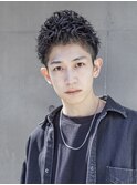 ☆波巻きハイライト束感ツーブロックマッシュパーマ