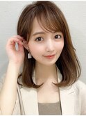 万能ミディアムスタイル/小顔似合わせカット/アースカラー/新宿