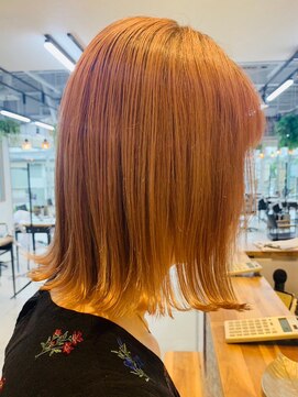 グランデュール 東静岡池田店(GRANDEUR) ダブルカラーオレンジベージュカラーケアブリーチレイヤーカット