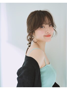 リトル エメ 仙台2号店(little×aimer) タイトポニーテールヘアアレンジセミロングヘア