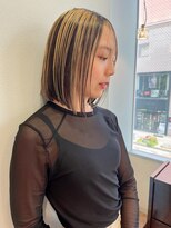リュクス バイ ラポールヘアー(Luxe by RAPPORT HAIR) デザインカラーボブ/白髪ぼかし