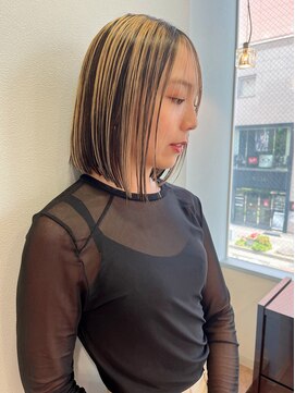 リュクス バイ ラポールヘアー(Luxe by RAPPORT HAIR) デザインカラーボブ/白髪ぼかし