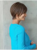 大人かわいい前髪セシルカットココアブラウンフリンジウェーブ