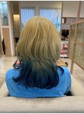 大人可愛いふんわりカールミストバング外国人風カラーブリーチ