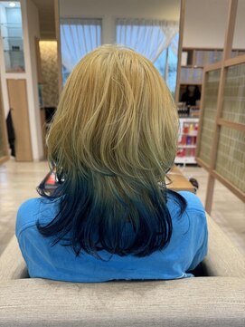 アドラーブル 長岡リップス旭岡店(adorable) 大人可愛いふんわりカールミストバング外国人風カラーブリーチ