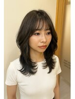 ヘアコレクション アンジュ(Hair collection Unge)&nbsp;オリーブグレージュカラー×レイヤースタイル