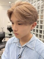 サンクマーケット 渋谷(cinq MARKET) 渋谷メンズブリーチカラーミルクティーベージュセンターパート