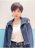 ショート/オリーブグレー/グランマッシュ/小顔/前髪/顔周り/立川