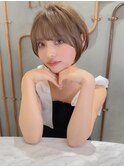 □マロンベージュ/ショート/前髪/レイヤー髪質改善/30代40代50代