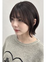 ボンド(hair salon bonD)&nbsp;シースルー・外ハネくびれショート×チェリーブラック