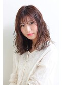 王道愛されヘア/ミディアムヘア/シースルーバング/20代30代40代