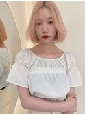 ホワイトボブ_メルティカラー似合わせカットボブ