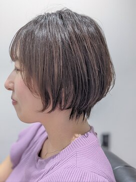ジエクト 本店(The Ect) 前髪有りショートボブ×ナチュラルブラウン×艶髪手ぐしスタイル