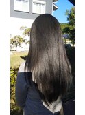 ダークグレージュ髪質改善サラツヤ髪ロングトリートメント