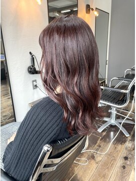 ヘアアンドメイク エジェリ(hair&make egerie) ロゼピンクカラー・ゆるウェーブロング