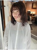 【三ツ井純】無造作パーマ 無造作ヘア　ミディアムレイヤー