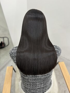ロング美髪顔周りレイヤー韓国ヘアくびれヘア_momo0011