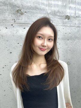 ビューブルー 亀戸錦糸町(VIEW BLUE) 美髪カールピンクブラウン韓国レイヤーロングセミディ顔周り前髪