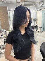 マーシュ 梅田(marshu)&nbsp;ワンホンヘア/ブリーチ１回～/ネイビーブルー°○