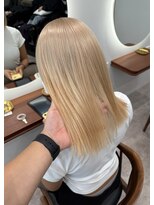 モク 立川(moc)&nbsp;韓国風レイヤーカットブリーチダブルカラー前髪