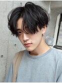 MEN’S HAIR/ブルーブラック/フェザーパーマ/表参道