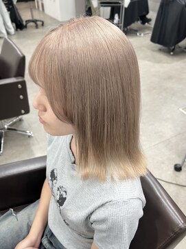 ユウル 横浜(juhl.) ヘーゼルブラウンブリーチ＆ダブルカラーココアブラウン横浜駅