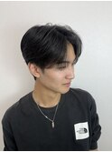 センターパート　コンマバング　ニュアンスパーマ