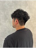 メンズツーブロックメンズパーマ波巻きツイストスパイラル