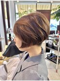 大人クラシックショートボブ#前下がり#ニュアンスカラー#ひし形
