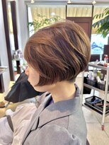 ヘアアーク(HAIR arc)&nbsp;大人クラシックショートボブ#前下がり#ニュアンスカラー#ひし形