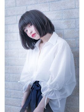 エルデ ナインズ ヘアー スタンド 川口店(elde 9's HAIR STAND) 大人かわいいグレージュひし形シルエットエアリーボブ