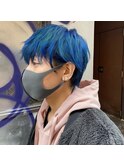 韓国ニュアンスマッシュ/オーシャンブルー/サイドパート[渋谷]