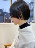マッシュショートボブ|黒髪|前髪長め
